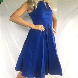 Royal blue dress mid and high neck beautiful